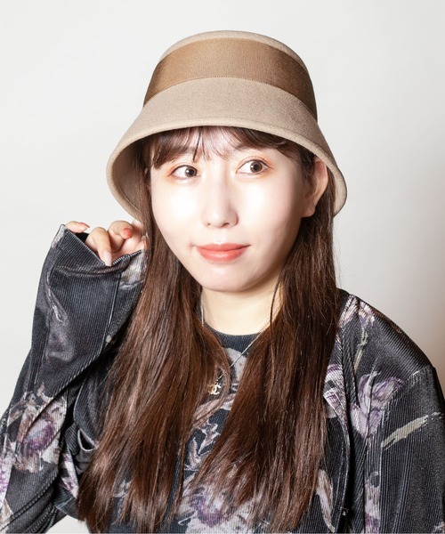 CA4LA 】カシラ 麦わら帽子 LOUISE ブラック 女優ハット CA4LA（麦わら