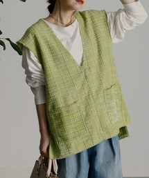 セール】「ツイード」に該当するレディースのベスト（グリーン・カーキ