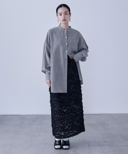 Fashion Letter(ファッションレター)の「ジャガード ペンシルロングスカート(スカート・レディース・アイボリー/ミント/ブラック・M)」の7枚目の写真