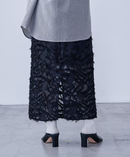 Fashion Letter(ファッションレター)の「ジャガード ペンシルロングスカート(スカート・レディース・アイボリー/ミント/ブラック・M)」の8枚目の写真