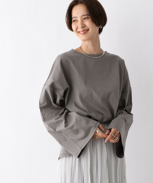 LEPSIM(レプシィム)の「ワイドスリーブロンT 963305(Tシャツ/カットソー・レディース・ブラウン/アイボリー/ベージュ・FREE)」の18枚目の写真