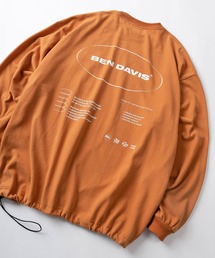 BEN DAVIS（ベンデイビス）の「【BEN　DAVIS/ベンデイビス】ワンポイントオーバルロゴ＆バックプリントデザイン  スピンドル 長袖Tシャツ/OVAL LOGO L/S TEE（Tシャツ/カットソー・レディース）」