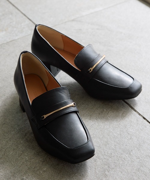 GLOBAL WORK（グローバルワーク）の「らくっションヒールローファー/962920（ローファー・レディース・ベージュ/ブラック/アイボリー/ベージュ系その他3・SMALL/MEDIUM/LARGE）」の9枚目の写真