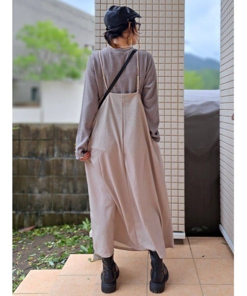 Right-on(ライトオン)の「【HONEYSUCKLE ROSE】キャミワンピース(ワンピース・レディース・ホワイト×カーキブラウン/ブラック・M-L)」の15枚目の写真