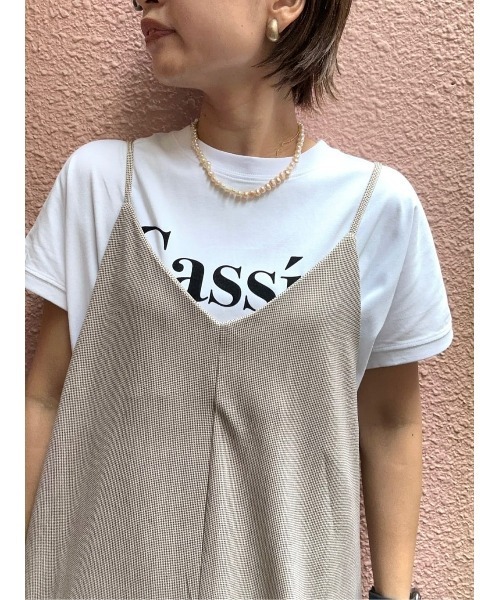 Right-on(ライトオン)の「【HONEYSUCKLE ROSE】キャミワンピース(ワンピース・レディース・ホワイト×カーキブラウン/ブラック・M-L)」の12枚目の写真