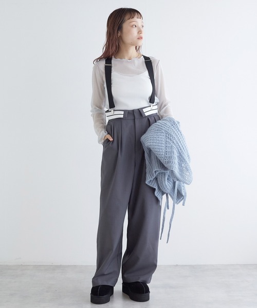 w closet（ダブルクローゼット）の「ラメメッシュプルオーバー（Tシャツ/カットソー・レディース・キナリ/グレー/オフホワイト・FREE）」の4枚目の写真