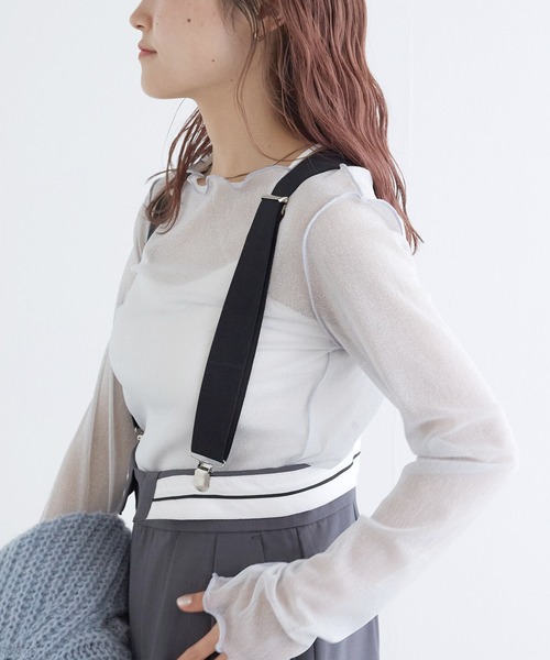 w closet（ダブルクローゼット）の「ラメメッシュプルオーバー（Tシャツ/カットソー・レディース・キナリ/グレー/オフホワイト・FREE）」の11枚目の写真