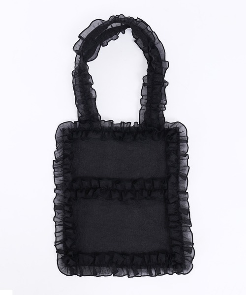 WC（ダブル シー）の「シアーフリルトートバッグ（トートバッグ・レディース・ピンク/ホワイト/ブラック・FREE）」の16枚目の写真