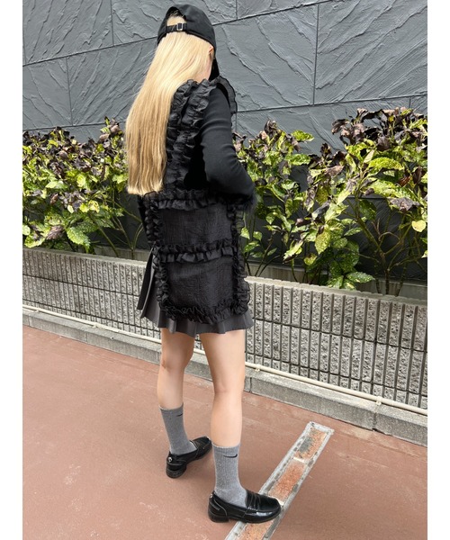 WC（ダブル シー）の「シアーフリルトートバッグ（トートバッグ・レディース・ピンク/ホワイト/ブラック・FREE）」の5枚目の写真