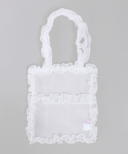 WC（ダブル シー）の「シアーフリルトートバッグ（トートバッグ・レディース・ピンク/ホワイト/ブラック・FREE）」の15枚目の写真