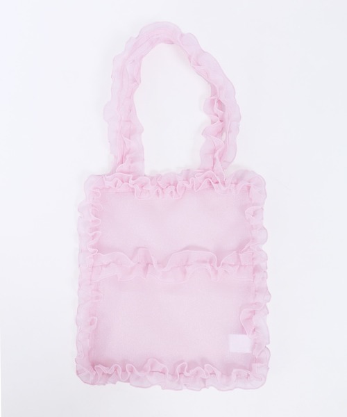 WC（ダブル シー）の「シアーフリルトートバッグ（トートバッグ・レディース・ピンク/ホワイト/ブラック・FREE）」の17枚目の写真