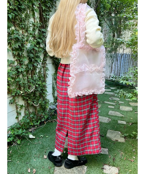 WC（ダブル シー）の「シアーフリルトートバッグ（トートバッグ・レディース・ピンク/ホワイト/ブラック・FREE）」の22枚目の写真