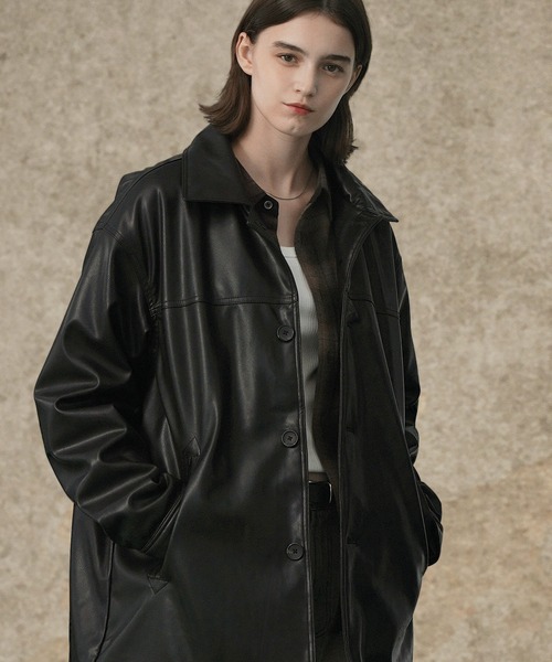 EMMA CLOTHES（エマクローズ）の「オーバーサイズカーコート EMMA CLOTHES（ブルゾン・メンズ・ブラウン/カーキ/ブラック・L/M）」の17枚目の写真