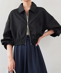 ロゴ入りWジップショートブルゾン