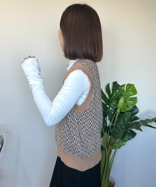 CRB（シーアールビー）の「レトロ柄ベスト（ベスト・レディース・グリーン/ブラック/ベージュ・F）」の13枚目の写真