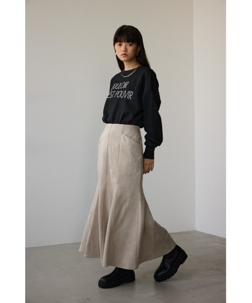 AZUL by moussy（アズールバイマウジー）の「フェイクスエードマーメイドスカート（スカート・レディース・ブラック/ライトベージュ・MEDIUM/SMALL）」の14枚目の写真