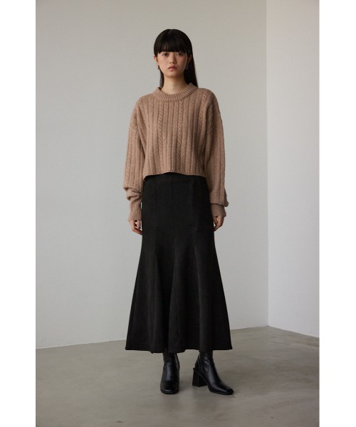 AZUL by moussy（アズールバイマウジー）の「フェイクスエードマーメイドスカート（スカート・レディース・ブラック/ライトベージュ・MEDIUM/SMALL）」の4枚目の写真