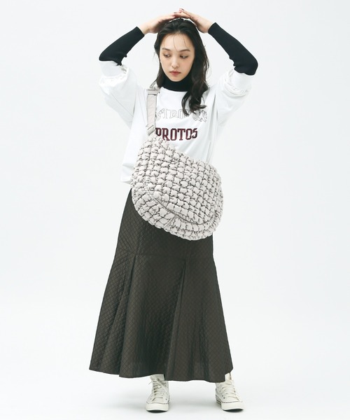 LOWELL things（ロウェル　シングス）の「キルティングワンショルダーバッグ/クロスボディバッグ（ショルダーバッグ・レディース・ブラック/グリーン/グレイッシュベージュ・フリー）」の6枚目の写真