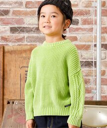 ガーメントダイリブニット（編地切替）