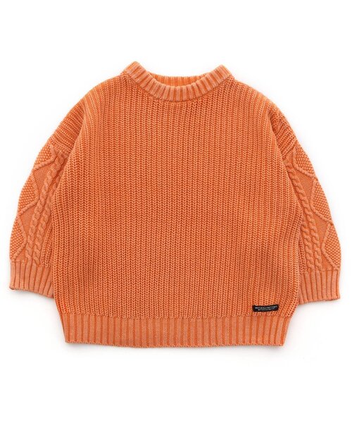 F.O.KIDS(エフオーキッズ)の「ガーメントダイリブニット(編地切替)(ニット/セーター・キッズ・キナリ/ブルー/チャコール/ライム/オレンジ・100/90/95/110/120/130/150/80/140)」の5枚目の写真