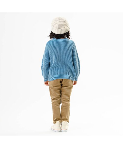 F.O.KIDS(エフオーキッズ)の「ガーメントダイリブニット(編地切替)(ニット/セーター・キッズ・キナリ/ブルー/チャコール/ライム/オレンジ・100/90/95/110/120/130/150/80/140)」の7枚目の写真