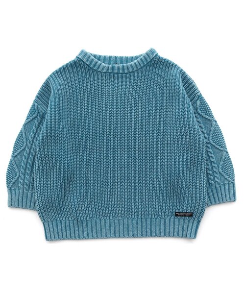 F.O.KIDS(エフオーキッズ)の「ガーメントダイリブニット(編地切替)(ニット/セーター・キッズ・キナリ/ブルー/チャコール/ライム/オレンジ・100/90/95/110/120/130/150/80/140)」の10枚目の写真