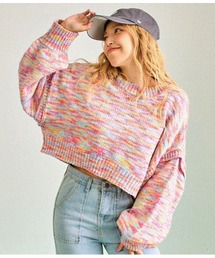 anap mimpi | アーム切替クロップド丈MIXスラブニット(ニット/セーター)