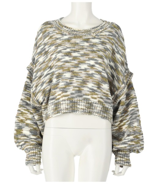 anap mimpi（アナップミンピ）の「アーム切替クロップド丈MIXスラブニット（ニット/セーター・レディース・グレー/ピンク・FREE）」の20枚目の写真