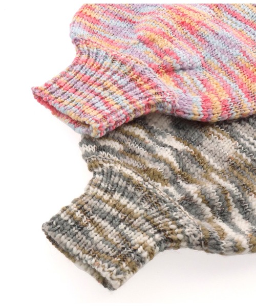 anap mimpi（アナップミンピ）の「アーム切替クロップド丈MIXスラブニット（ニット/セーター・レディース・グレー/ピンク・FREE）」の8枚目の写真