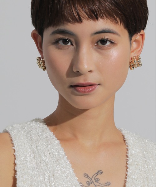 voov（ブーブ）の「パール メタル ボール つぶつぶ ボリュームピアス（ピアス（両耳用）・レディース・アイボリー/シルバー/ゴールド・フリー）」の19枚目の写真
