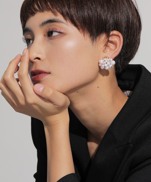 voov（ブーブ）の「パール メタル ボール つぶつぶ ボリュームピアス（ピアス（両耳用）・レディース・アイボリー/シルバー/ゴールド・フリー）」の22枚目の写真