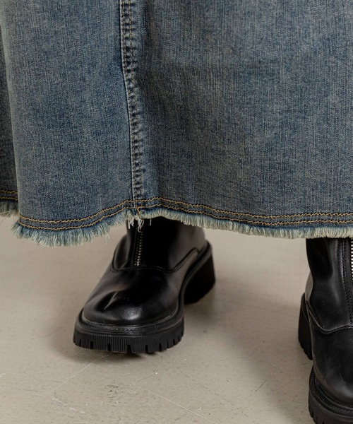 DAY CLOSET(デイ クローゼット)の「レディース ヴィンテージライクカットオフデニムマーメイドスカート(デニムスカート・レディース・ダークブラウン/ブルー系その他・L/S/M)」の19枚目の写真