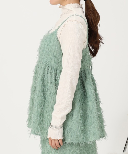 acro（アクロ）の「フェザーキャミビスチェ/AC3319（キャミソール・レディース・ブラック/グリーン/アイボリー・ﾌﾘ-）」の9枚目の写真