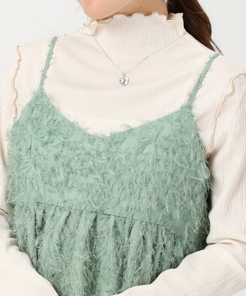 acro（アクロ）の「フェザーキャミビスチェ/AC3319（キャミソール・レディース・ブラック/グリーン/アイボリー・ﾌﾘ-）」の12枚目の写真