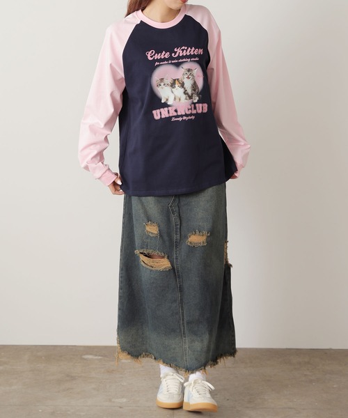 Chick（チック）の「▲キャットリンガーTシャツ（Tシャツ/カットソー・レディース・ピンク・M/L）」の11枚目の写真