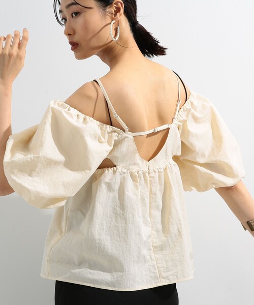 Ray BEAMS（レイビームス）の「Ray BEAMS / 2Way パフスリーブ ブラウス（シャツ/ブラウス・レディース・ブラック/アイボリー・1/0）」の14枚目の写真