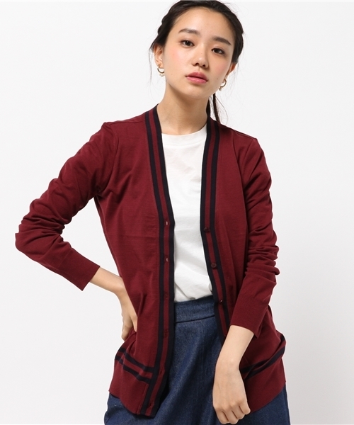 MACKINTOSH PHILOSOPHY（ﾏｯｷﾝﾄｯｼｭ ﾌｨﾛｿﾌｨｰ）の「【ウォッシャブル】ガスコットンVネックニットカーディガン（カーディガン/ボレロ・レディース・ネイビー/ワイン/ブラウン系その他/ダークネイビー・38）」の4枚目の写真