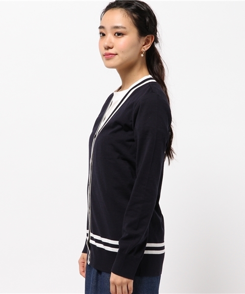 MACKINTOSH PHILOSOPHY（ﾏｯｷﾝﾄｯｼｭ ﾌｨﾛｿﾌｨｰ）の「【ウォッシャブル】ガスコットンVネックニットカーディガン（カーディガン/ボレロ・レディース・ネイビー/ワイン/ブラウン系その他/ダークネイビー・38）」の10枚目の写真