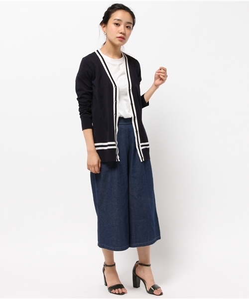 MACKINTOSH PHILOSOPHY（ﾏｯｷﾝﾄｯｼｭ ﾌｨﾛｿﾌｨｰ）の「【ウォッシャブル】ガスコットンVネックニットカーディガン（カーディガン/ボレロ・レディース・ネイビー/ワイン/ブラウン系その他/ダークネイビー・38）」の12枚目の写真