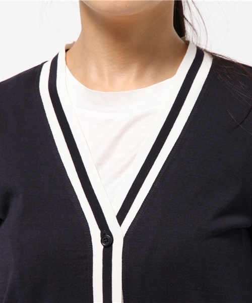 MACKINTOSH PHILOSOPHY（ﾏｯｷﾝﾄｯｼｭ ﾌｨﾛｿﾌｨｰ）の「【ウォッシャブル】ガスコットンVネックニットカーディガン（カーディガン/ボレロ・レディース・ネイビー/ワイン/ブラウン系その他/ダークネイビー・38）」の13枚目の写真