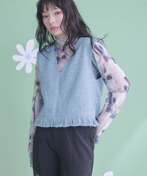 MAISON SPECIAL(メゾンスペシャル)｜Tweed Short Length Vest