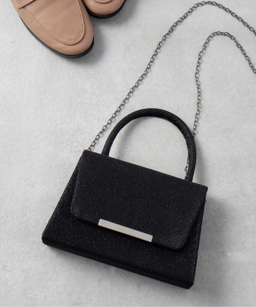 SETUP7（セットアップセブン）の「【SETUP7】2WAYショルダーチェーン付きオケージョンバッグ ラメパーティーバッグ KNF049（ハンドバッグ・レディース・シルバー/ブラック/ゴールド・FREE）」の10枚目の写真