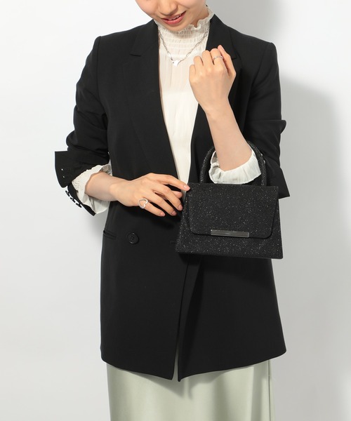 SETUP7（セットアップセブン）の「【SETUP7】2WAYショルダーチェーン付きオケージョンバッグ ラメパーティーバッグ KNF049（ハンドバッグ・レディース・シルバー/ブラック/ゴールド・FREE）」の5枚目の写真