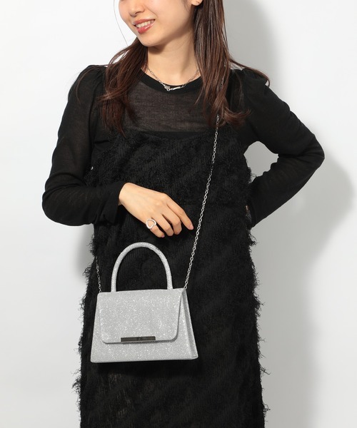 SETUP7（セットアップセブン）の「【SETUP7】2WAYショルダーチェーン付きオケージョンバッグ ラメパーティーバッグ KNF049（ハンドバッグ・レディース・シルバー/ブラック/ゴールド・FREE）」の14枚目の写真