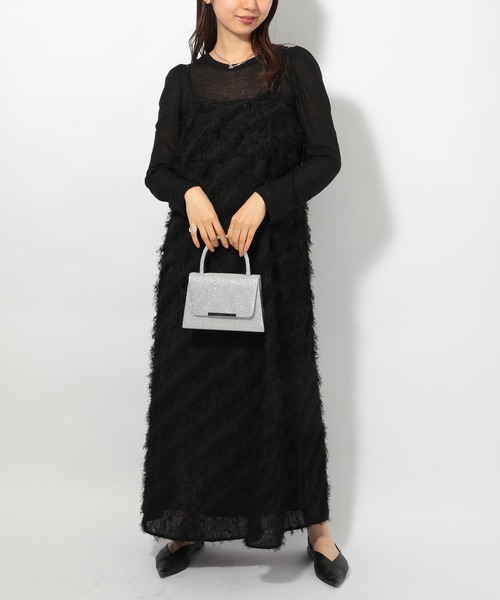 SETUP7（セットアップセブン）の「【SETUP7】2WAYショルダーチェーン付きオケージョンバッグ ラメパーティーバッグ KNF049（ハンドバッグ・レディース・シルバー/ブラック/ゴールド・FREE）」の16枚目の写真