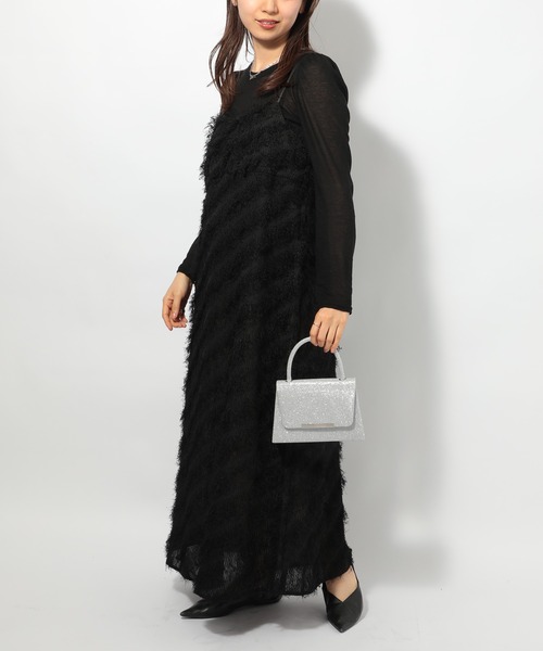 SETUP7（セットアップセブン）の「【SETUP7】2WAYショルダーチェーン付きオケージョンバッグ ラメパーティーバッグ KNF049（ハンドバッグ・レディース・シルバー/ブラック/ゴールド・FREE）」の17枚目の写真