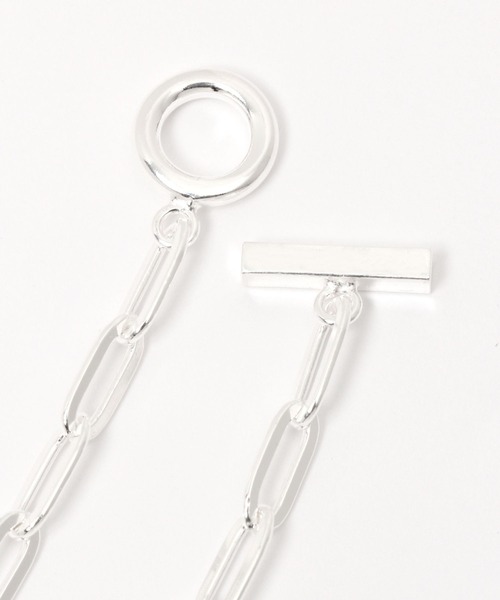 NINA&JULES（ニナエジュール）の「【NINA＆JULES】レクタングルネックレス（ネックレス・レディース・シルバーグレー・FREE）」の3枚目の写真