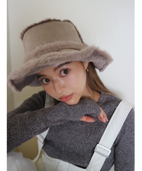 TRUNC（トランクエイティーエイト）の「2WAY Mouton Backet Hat（ハット・レディース・グレイッシュベージュ・FREE）」の7枚目の写真