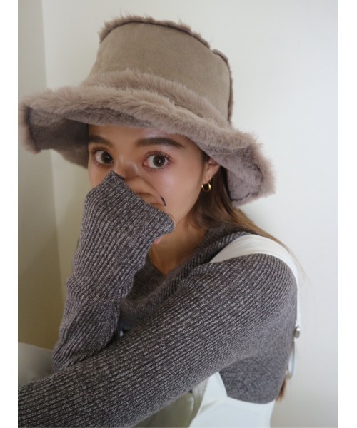 TRUNC（トランクエイティーエイト）の「2WAY Mouton Backet Hat（ハット・レディース・グレイッシュベージュ・FREE）」の19枚目の写真