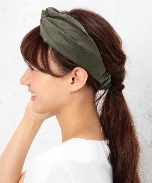 green label relaxing（グリーンレーベルリラクシング）の「CB クロスターバン◆（ヘアバンド・レディース・ライトグレー/ブラウン/クリーム/ダークグリーン・フリー）」の7枚目の写真